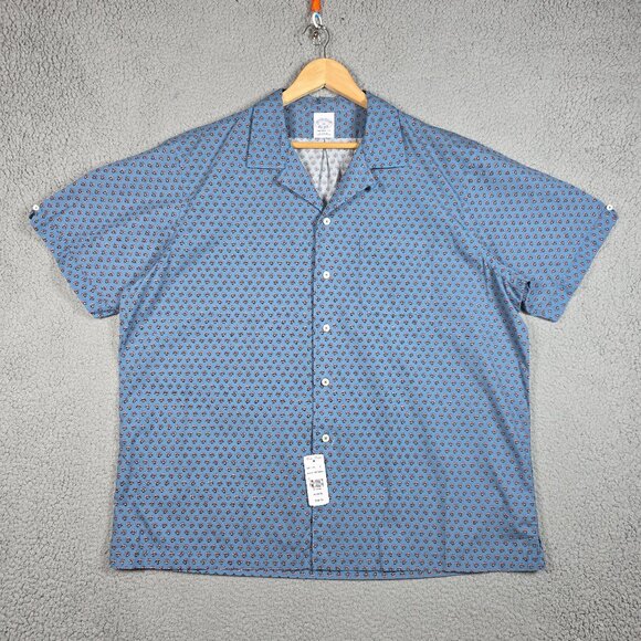 Brooks Brothers Shirt Mens Size XL Regent Fit Pottery All Over Print Camp Collar - Picture 1 of 11